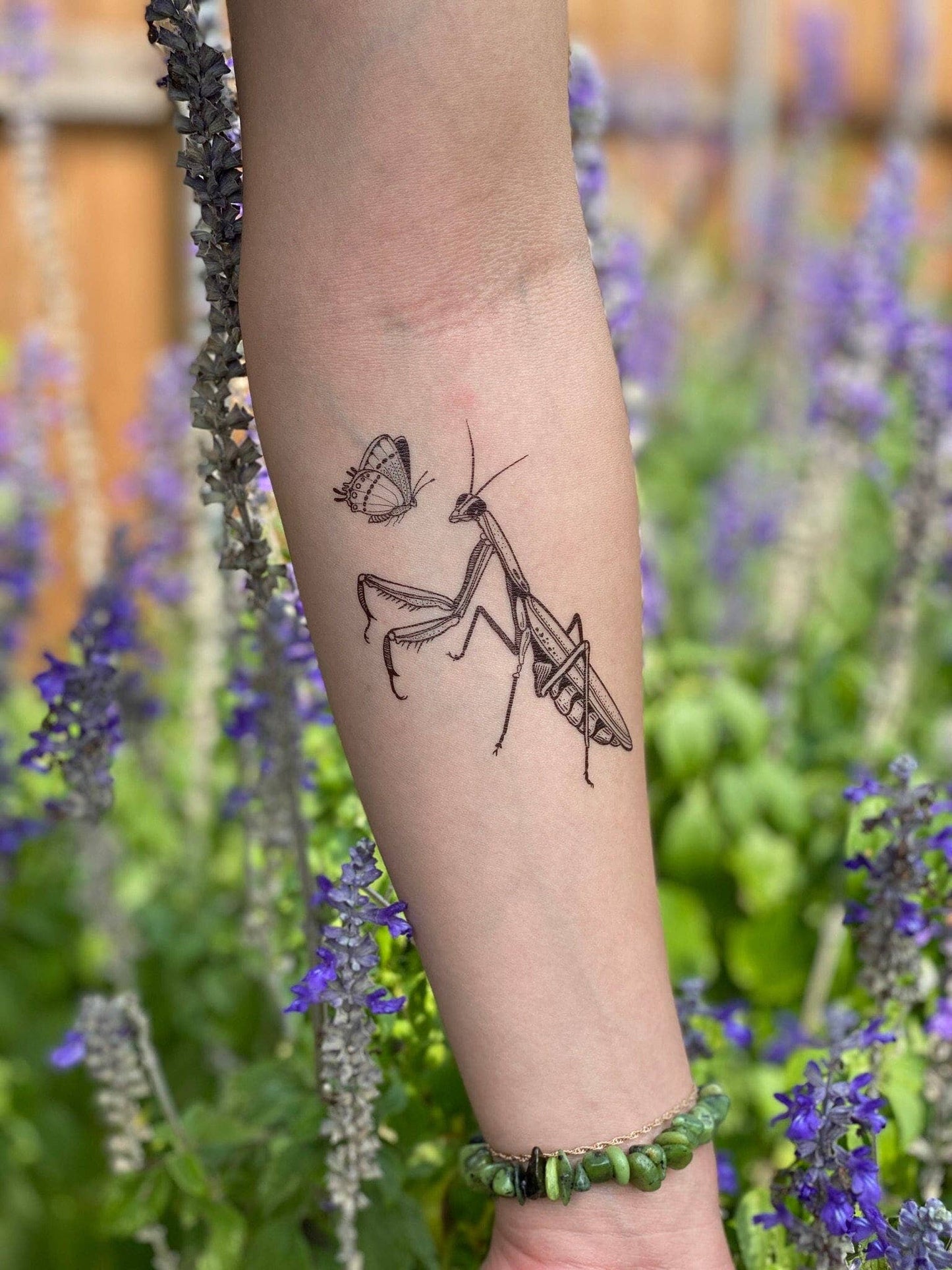 Praying Mantis Temporary Tattoo