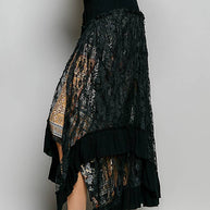 Reverse Ruffle Lace Skirt