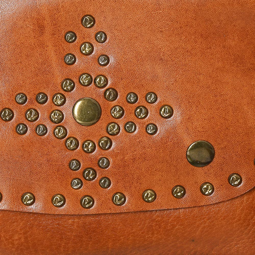 Spaghetti Western Leather & Fringe Envelope Purse, Caramel