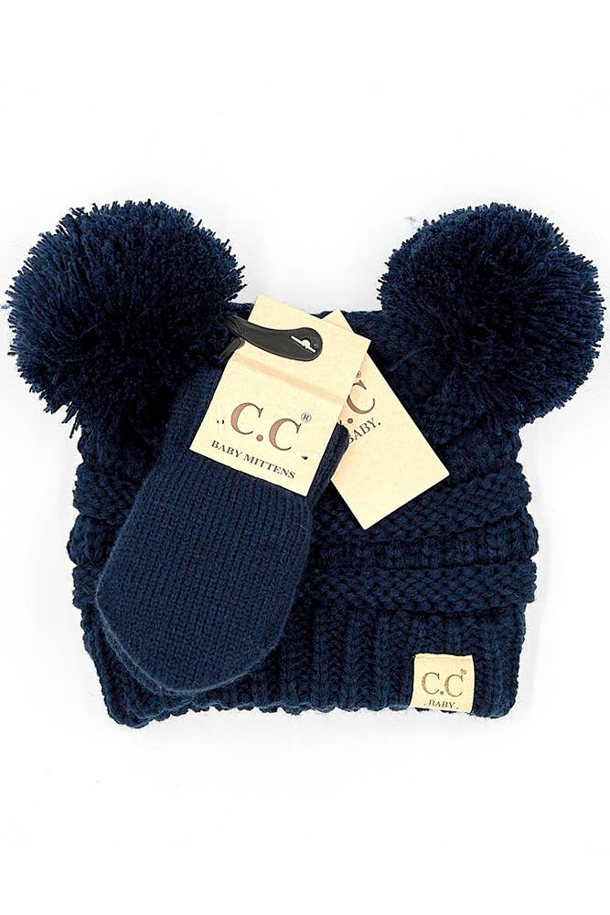 C.C Baby Pom Beanie and Mitten Set