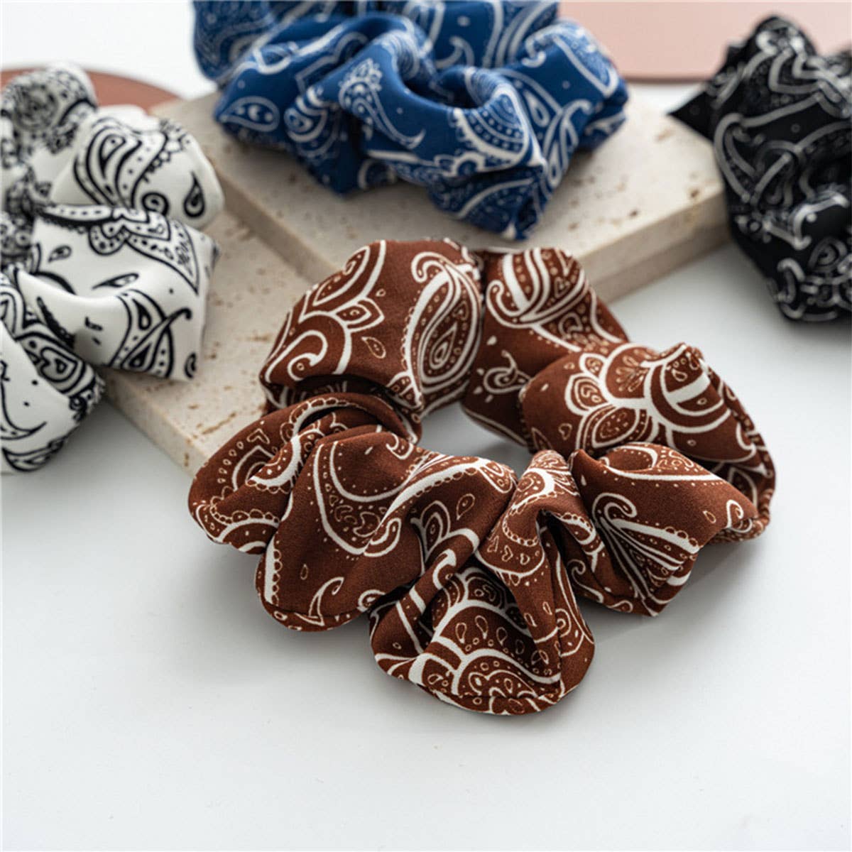 Paisley Print Scrunchies