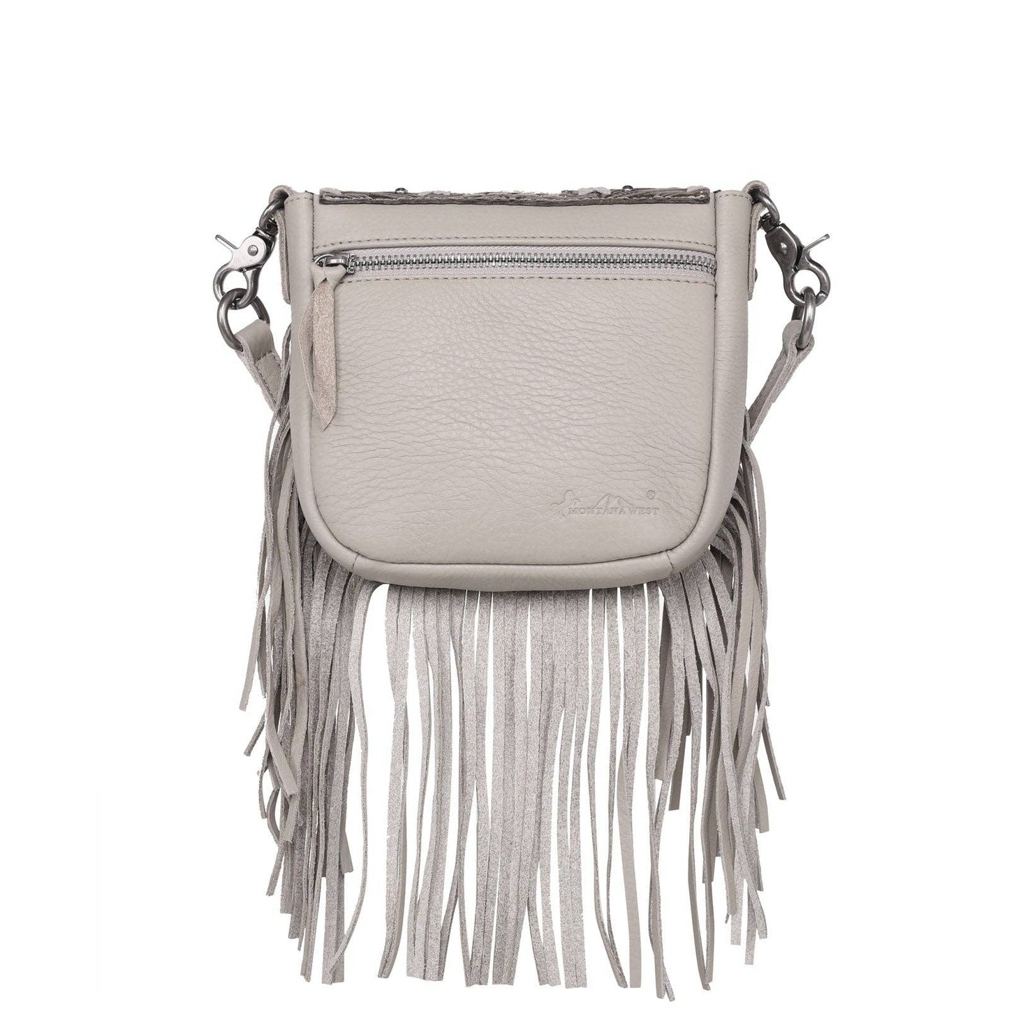 Genuine Leather Tooled Purse with Fringe