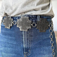 Western Cross Bubble Concho Belt