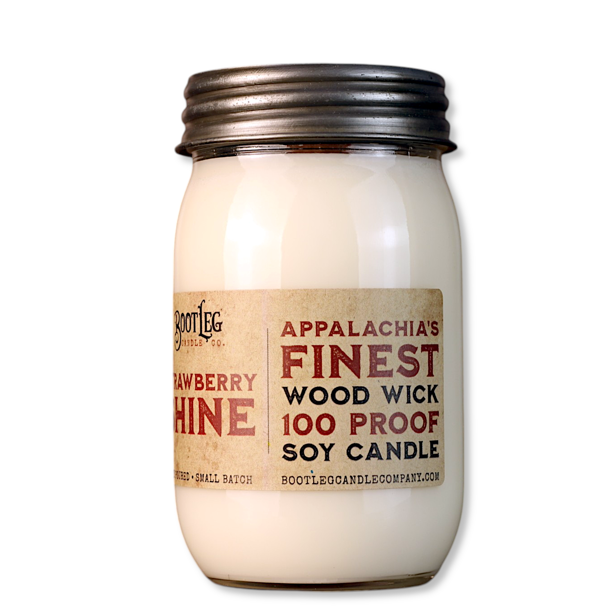 Strawberry Shine - 16oz. Soy Wax, Wood Wick Candle