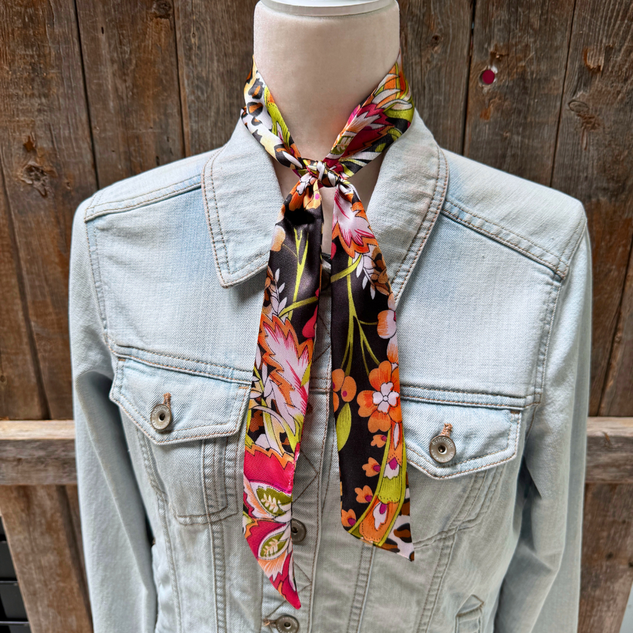 Yellow and Black Western Skinny Mini Wild Rag / Cowgirl Necktie #TW335