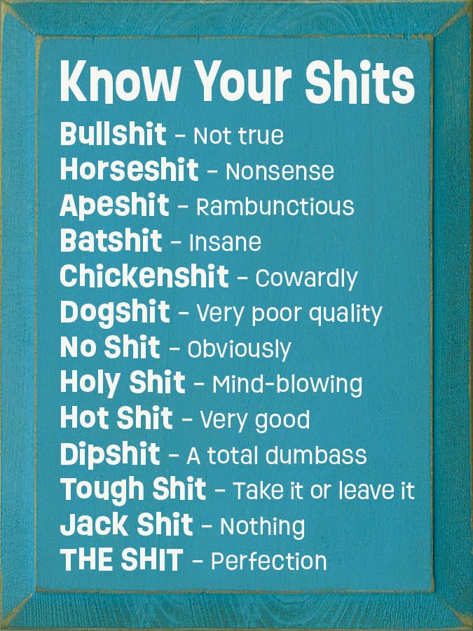 Know Your Shits Sign