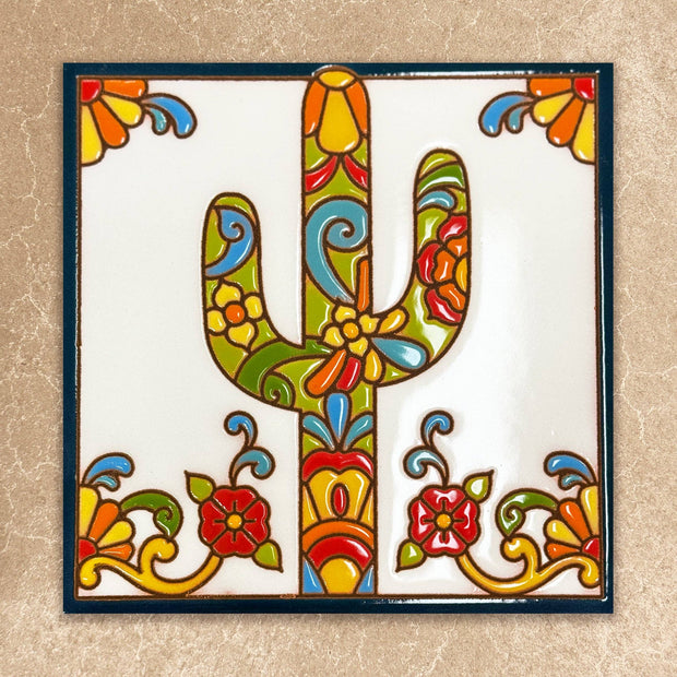 Talavera Saguaro Tile (8714)