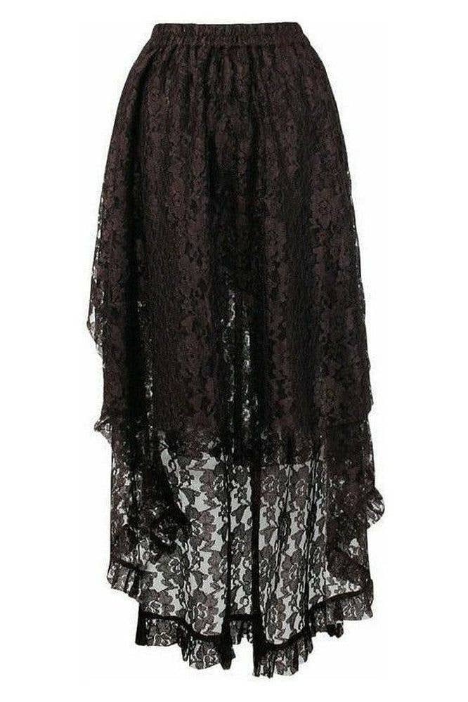 Brown Lace Hi Low Skirt