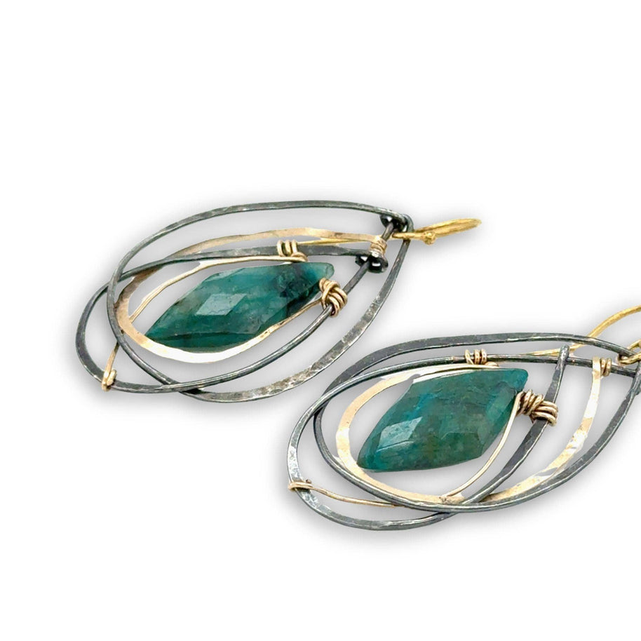 Handmade Chrysocolla Strikes Earrings