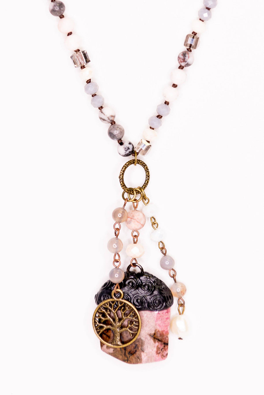 Bella Necklace in Lt Mauve Mix
