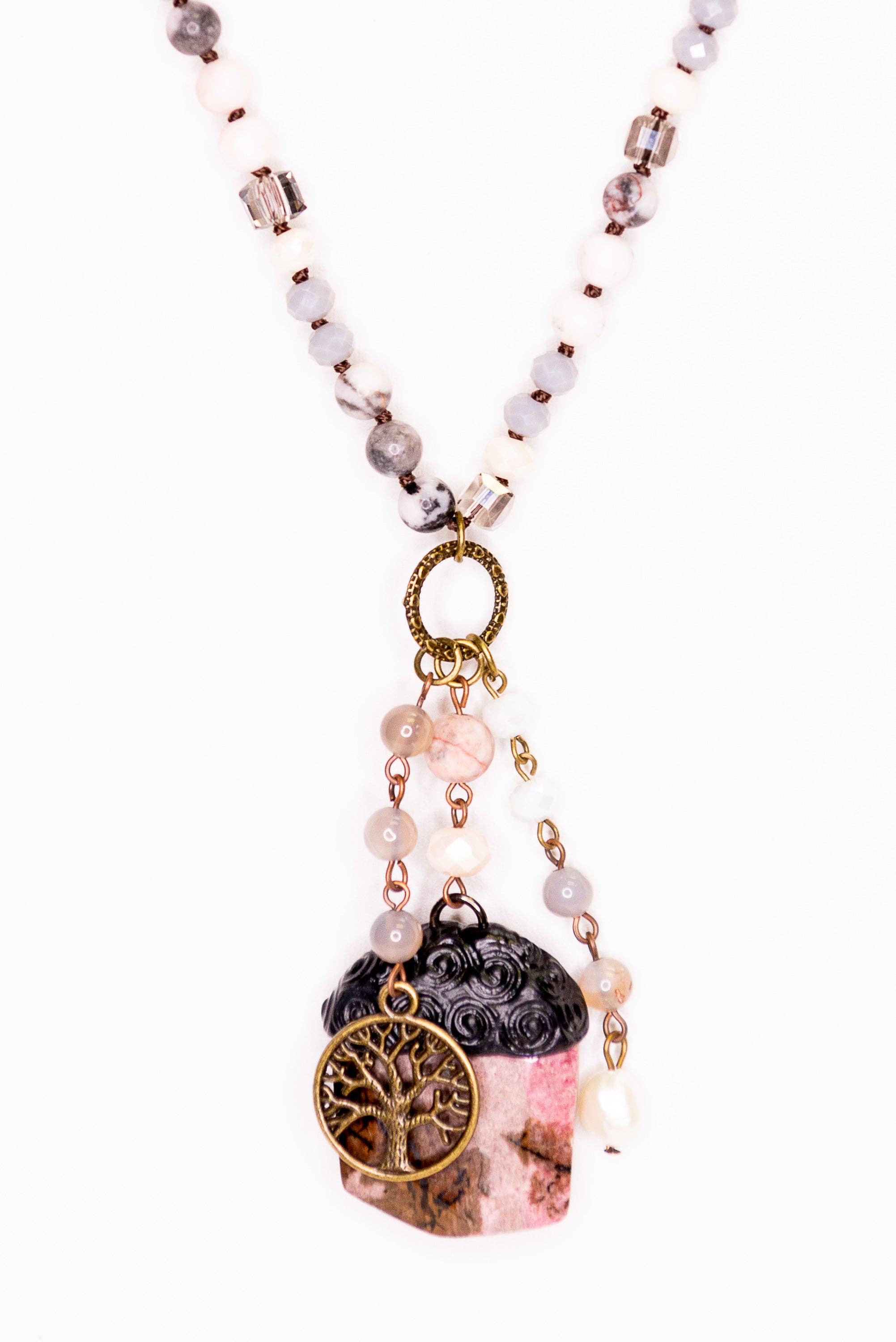 Bella Necklace in Lt Mauve Mix