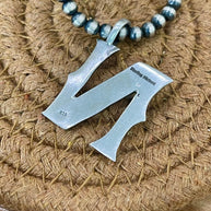 Beautiful Handmade Sterling Silver and Turquoise Letter Pendant
