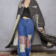 Patchwork Maxi Length Jacket