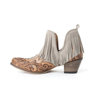 Myra Cimarron Belle Fringed Handtooled Leather Booties