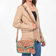 Black & White Tooled Leather Purse