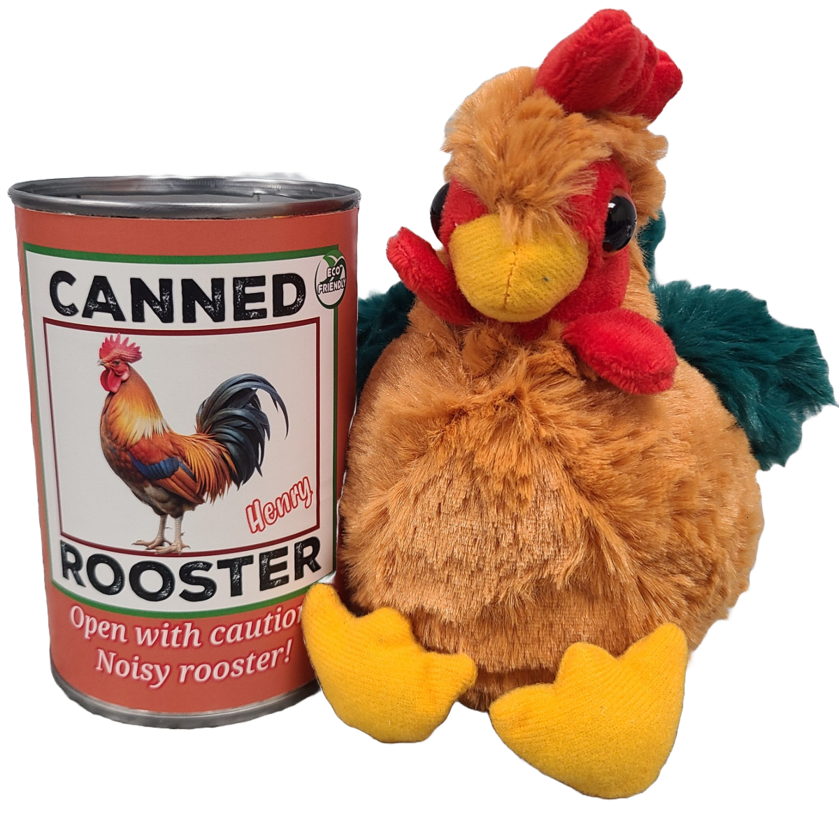 Canned Rooster Stuffed Animal