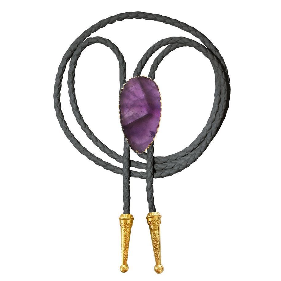 Gemstone Bolo Tie - Amethyst