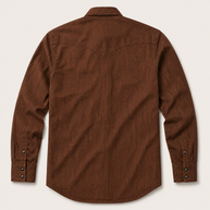 Embroidered Retro Snap Shirt, Brown