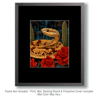 Snake Amid Cactus Art Print