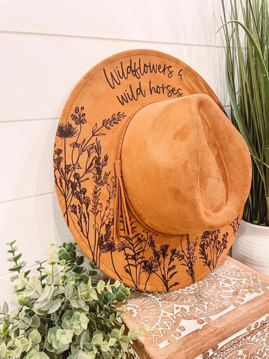Engraved Floral Horse Hat