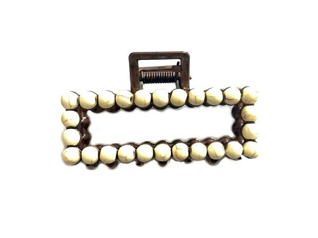 Western Turquoise Mini Navajo Pearl Hair Claw