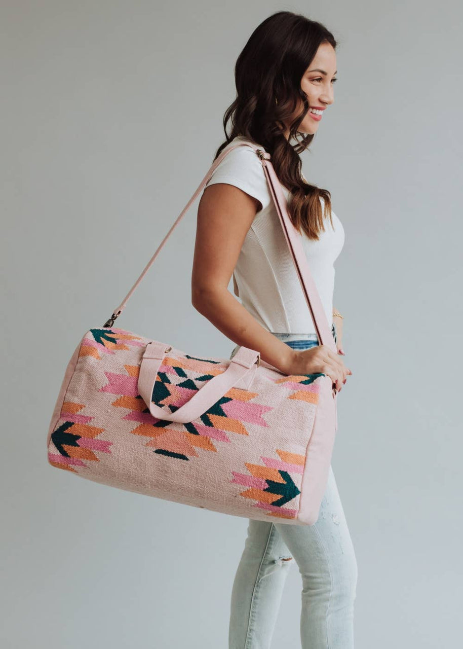 Pink Aztec Duffel Bag
