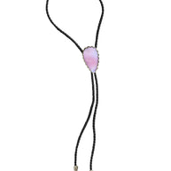 Gemstone Bolo Tie - Pink Opal
