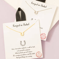 Gold Dipped Western Horse Shoe Pendant Necklace