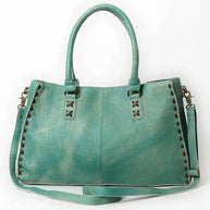 Genuine Leather Tote with Fringe