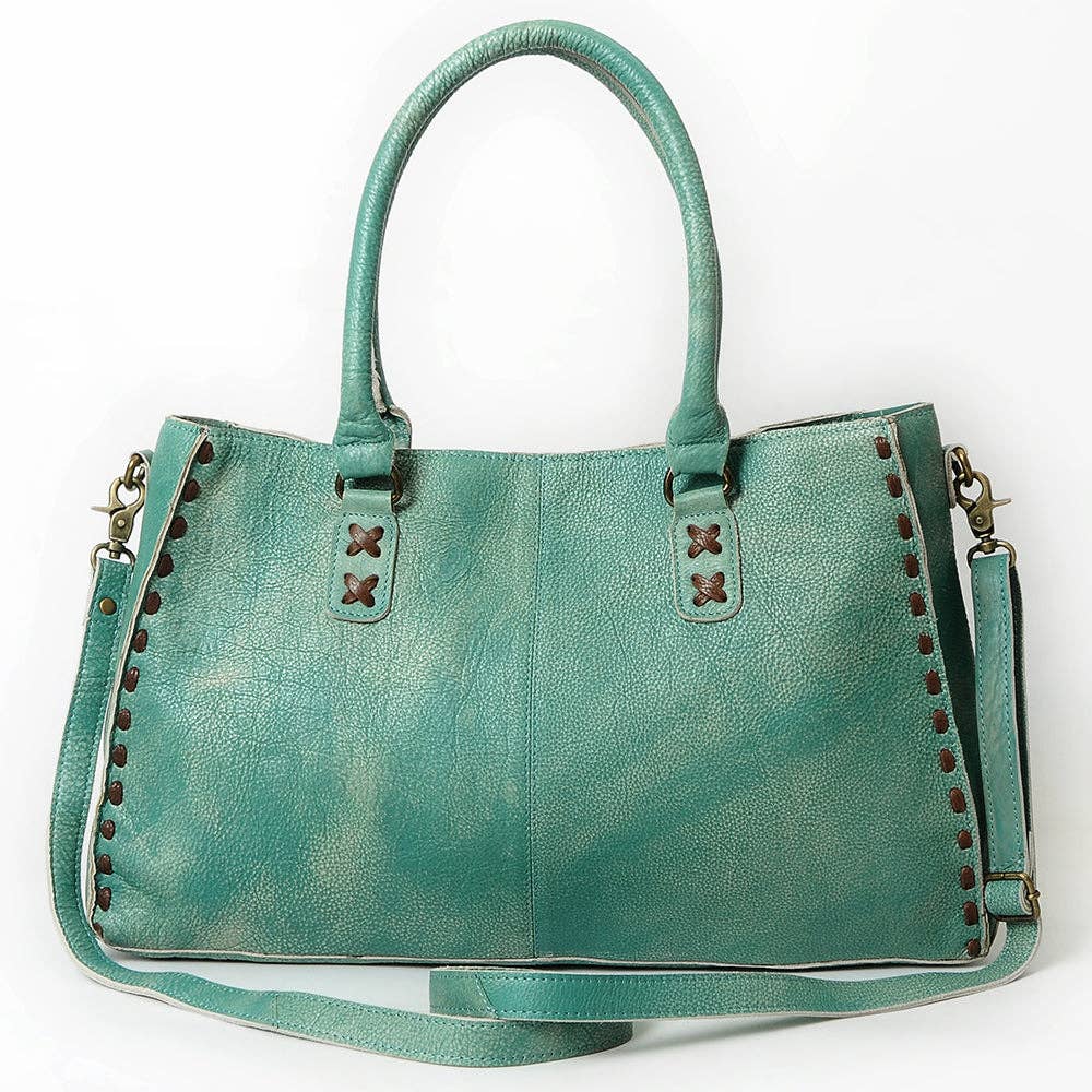 Genuine Leather Tote with Fringe