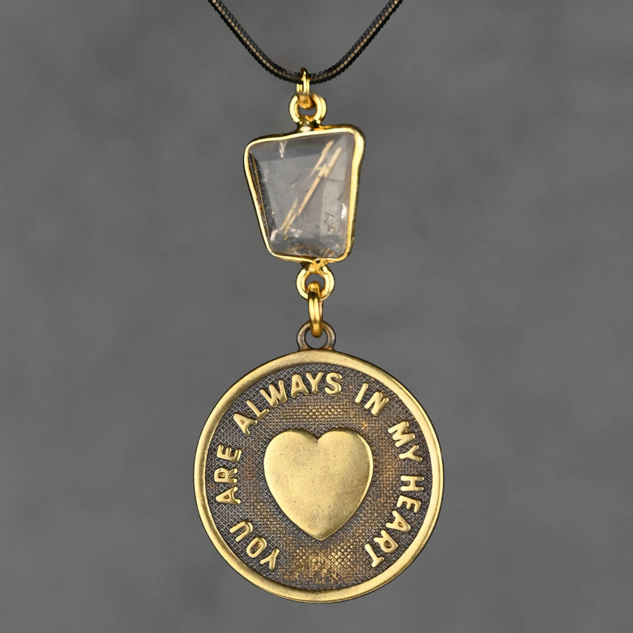 Always in my Heart Necklace, Golden Rutile