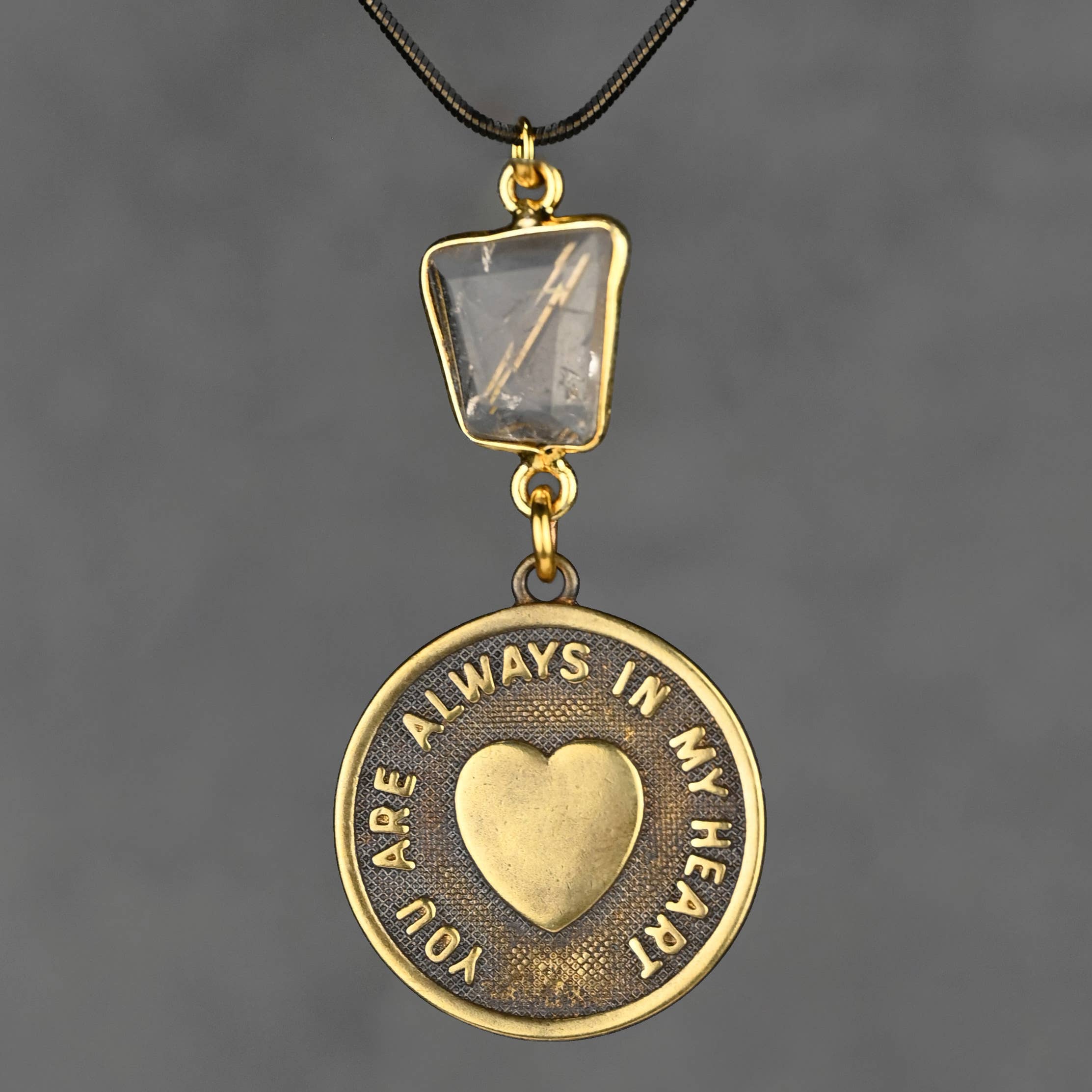 Always in my Heart Necklace, Golden Rutile