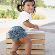 Light Denim RuffleButt Bloomer