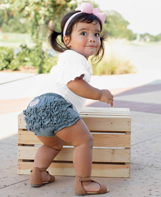 Light Denim RuffleButt Bloomer