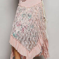 Reverse Ruffle Lace Skirt