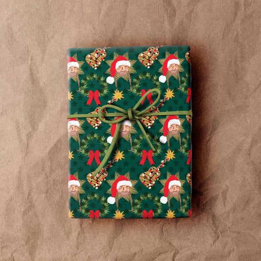 Santa Willie Nelson Wrapping Paper Sheet