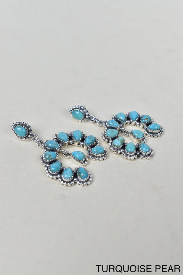 Double Luck Turquoise Opal Sterling Silver Earrings