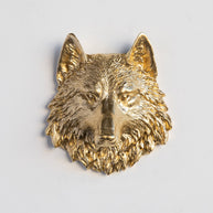 Mini Wolf Head Wall Mount, Bronze