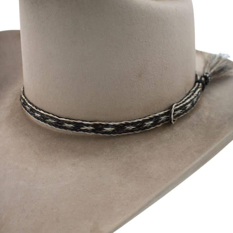 Horsehair Braided Single Tassel Hat Band - Pepper