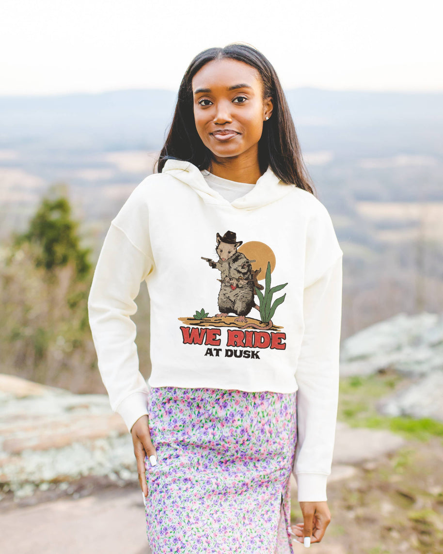 Possum Cowboy Cropped Hoodie