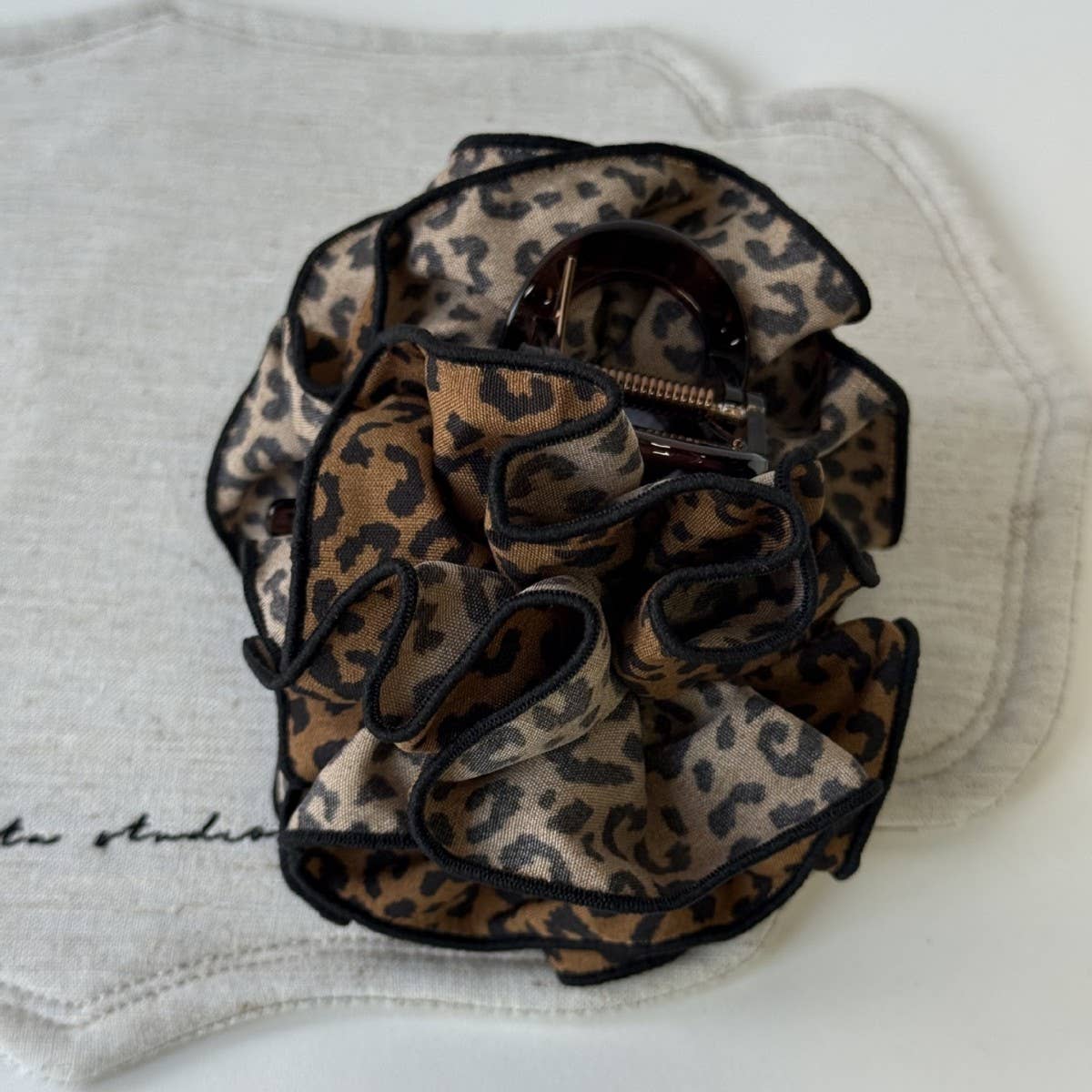 Leopard Bow Flower Claw Clip