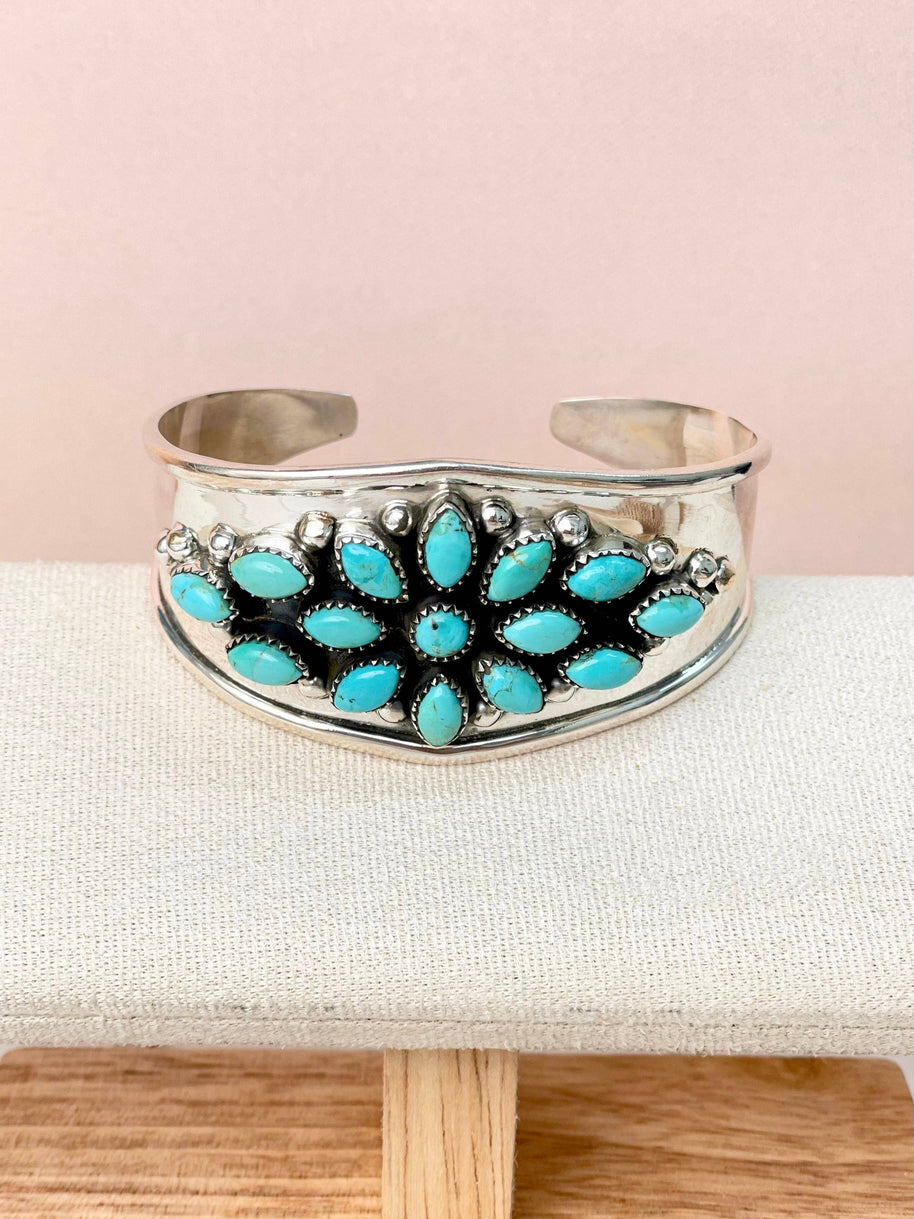 Windflower Trail Turquoise Statement Cuff