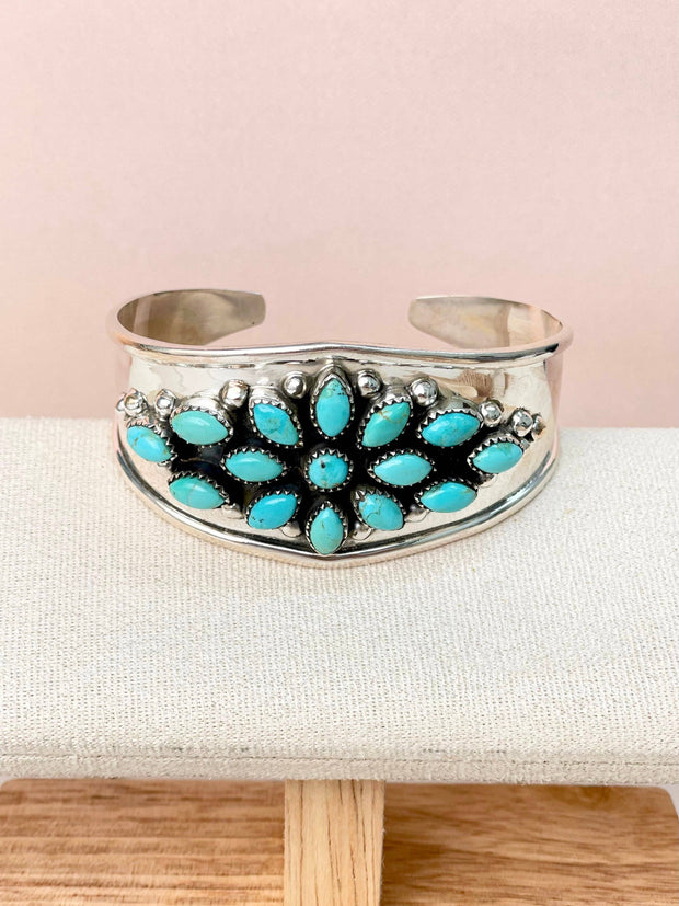 Windflower Trail Turquoise Statement Cuff