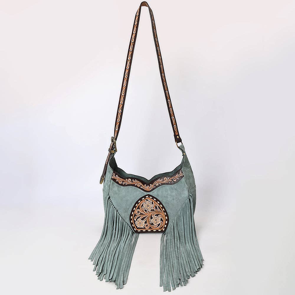 Western Leather Hobo Bag Hand Tooled