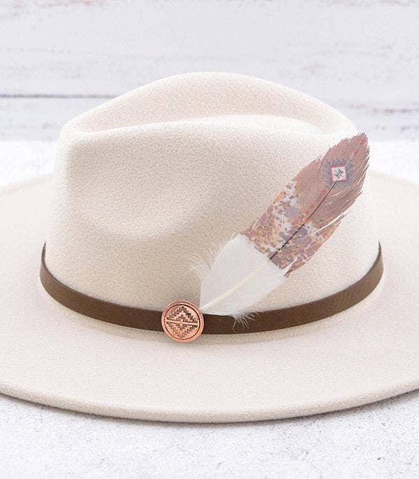 Concho Feather Hat Pin