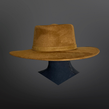 Crown Vegan Suede Flat Brim Boater Hat