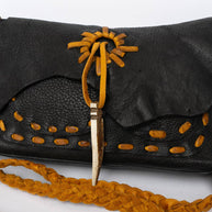 Rustic Leather Fringe Crossbody