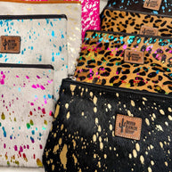 Western Cowhide Makeup Bag Travel