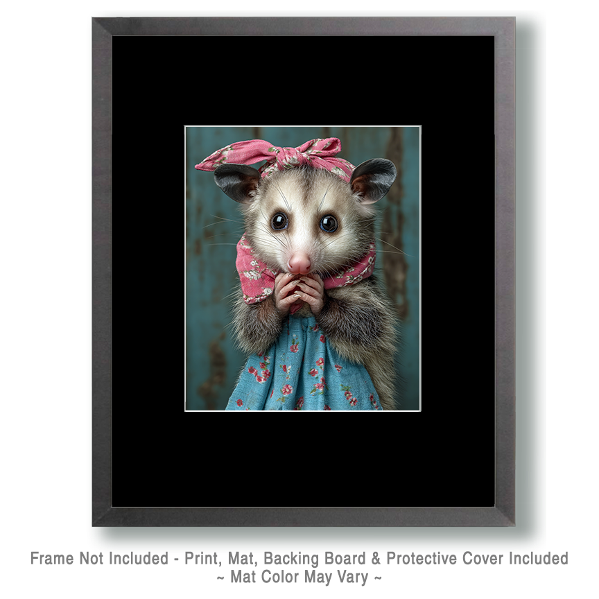 Worried Young Opossum Art Print