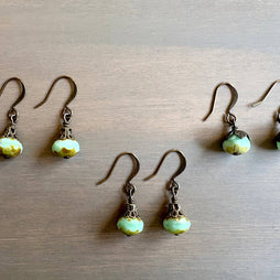 Earthen Beauty Simple Drop Earrings in Pale Green